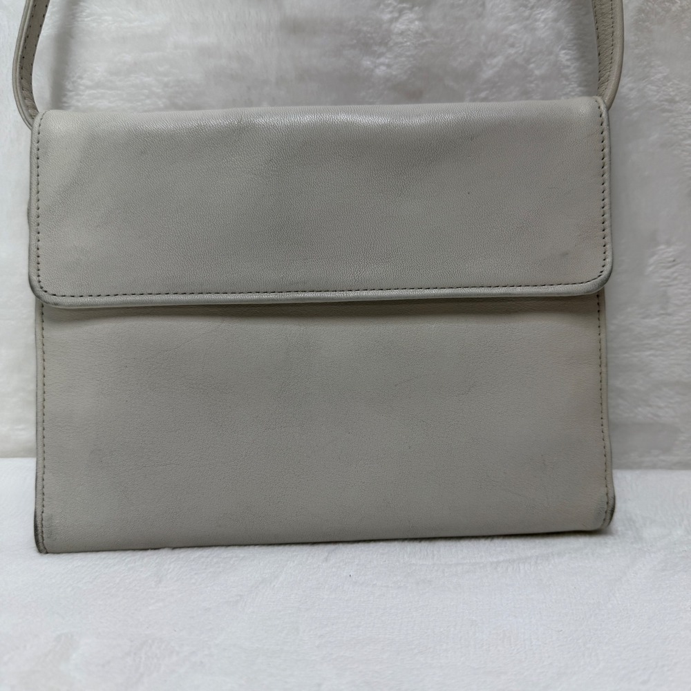 VTG Perlina Cream Genuine Leather Crossbody Bag Wallet Organizer Purse Soft